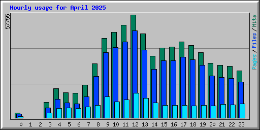 Hourly usage for April 2025